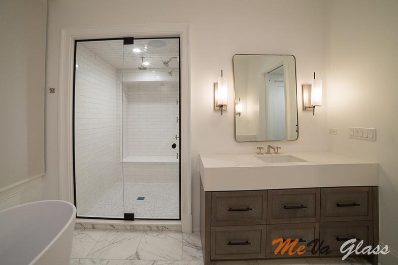 Clear shower door